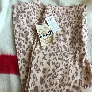 Sz 14 BNWT 7 for all mankind skinny leopard jeans